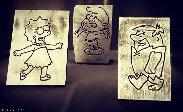 Ξύλινα Καδράκια με Φιγούρες Κινουμένων Σχεδίων