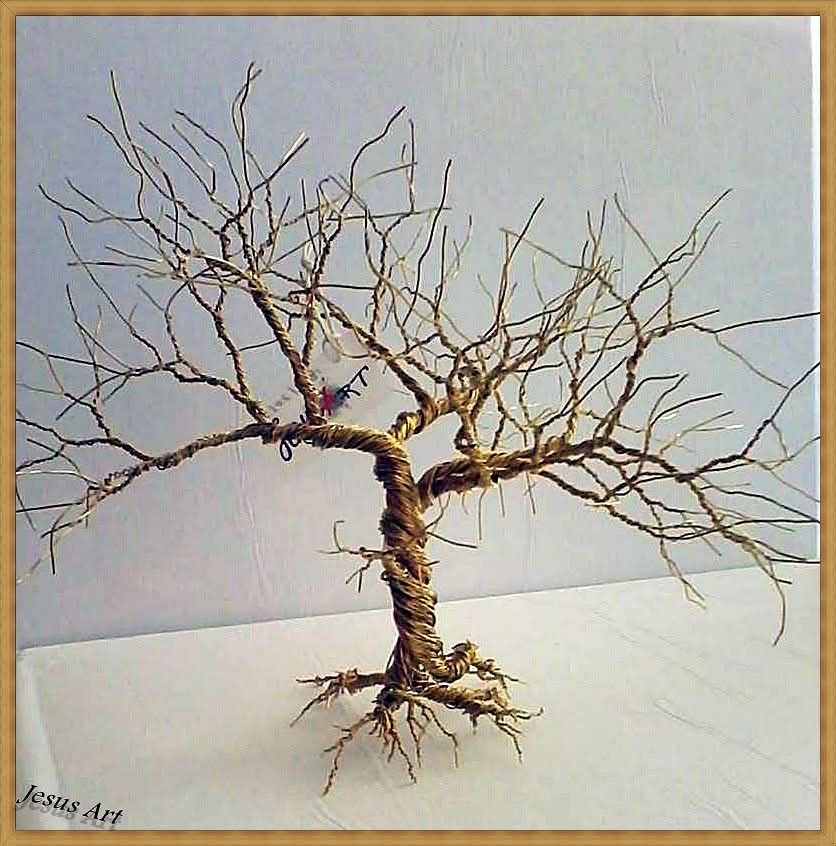 Χειροποίητο Δέντρο Σύρματος – Ανοιχτό Μπρονζέ