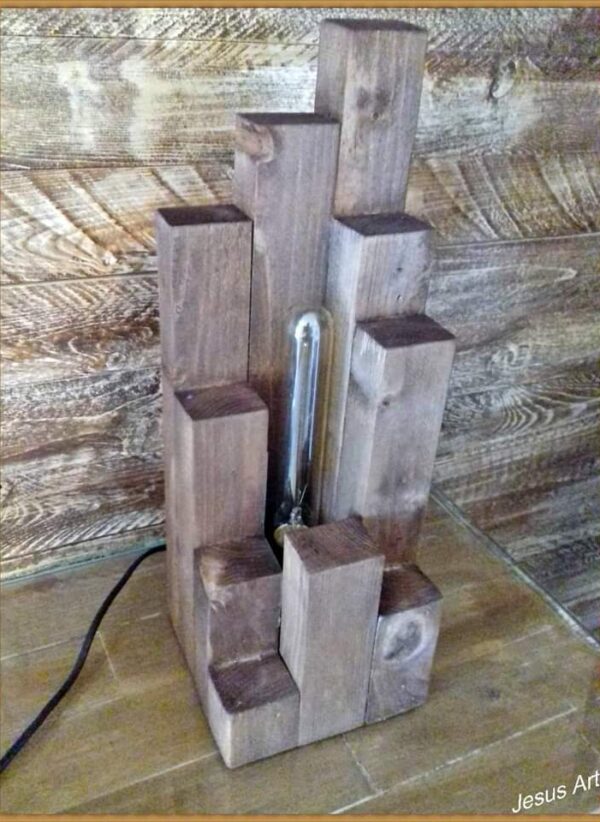 Ξύλινη Λάμπα Block Tower
