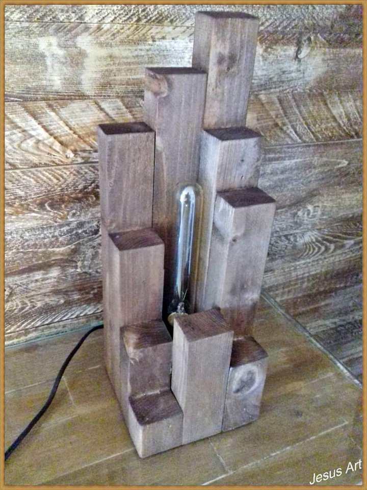 Ξύλινη Λάμπα Block Tower